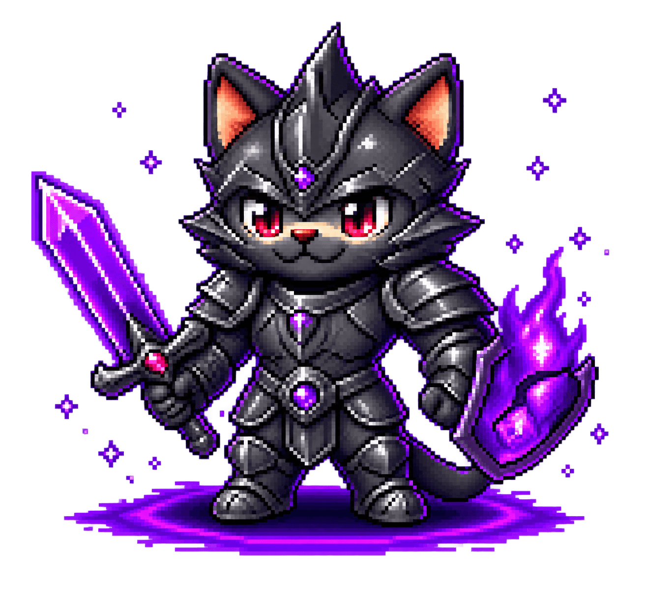 Riftborn cat hero from PixelSolQuest